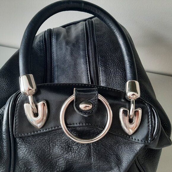 Amalfi - Black Leather Handbag - Picture 2 of 13
